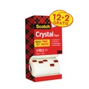 Ruban adhésif Scotch Crystal 600 33mx19mm transparent 12+2 gratuits