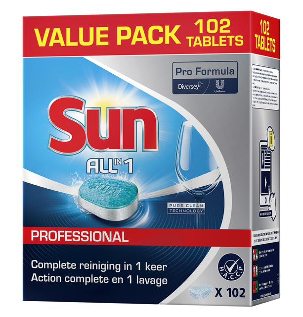 Tablette lave-vaiselle Sun Pro Formula All-in-One 102 pièces