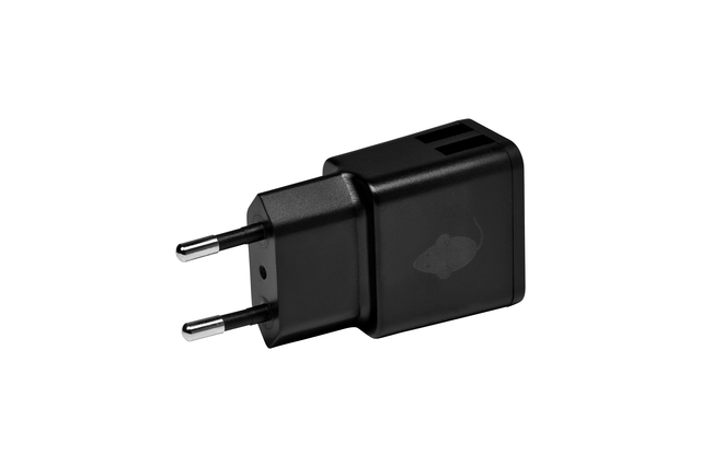 Oplader Green Mouse USB-A 2x 2.4A zwart