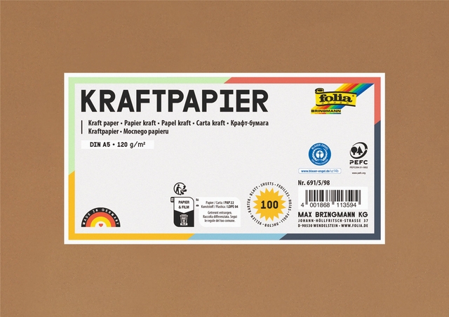 Kraftpapier Folia A5 120gr 100 vel
