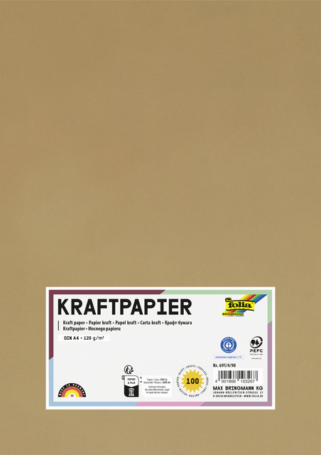 Papier kraft Folia A4 120g 100 feuilles