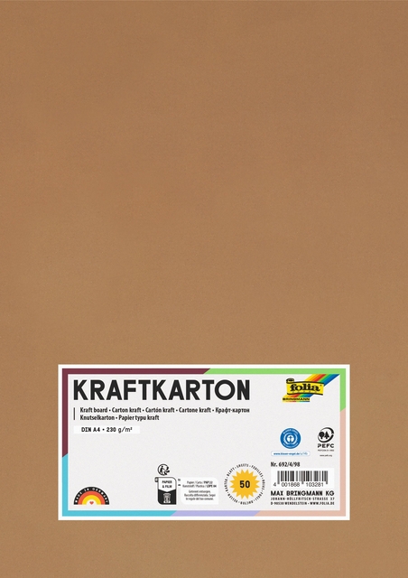 Kraftpapier Folia A4 230gr 50 vel
