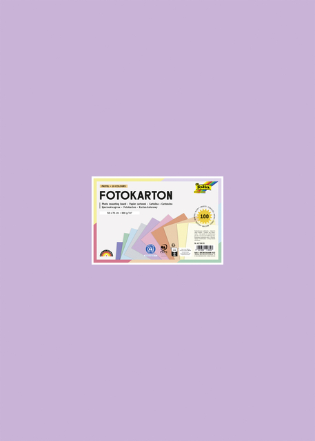 Carton photo Folia 50x70cm 300g 100 feuilles pastel assorti