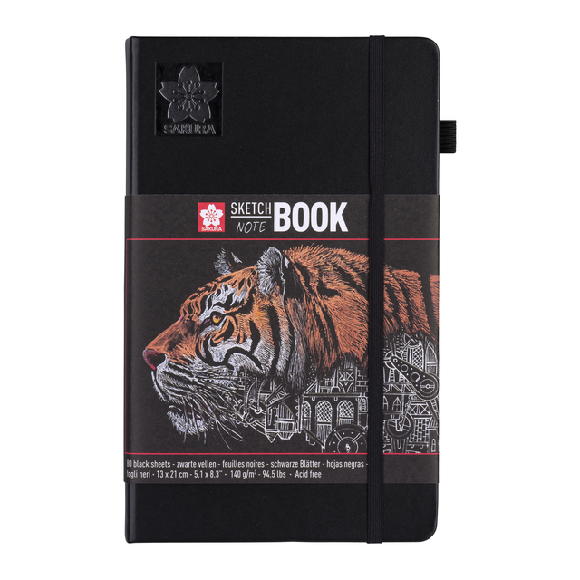 Carnet de croquis Sakura 130x210mm 140g 80 feuilles noires