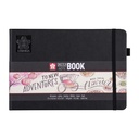 Schetsboek Sakura 80 witte vellen 140gr 210x148mm zwart
