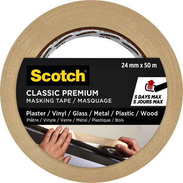 Afplaktape Scotch Premium Classic 24mmx50m beige
