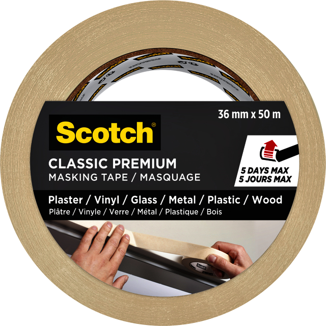 Afplaktape Scotch Premium Classic 36mmx50m beige