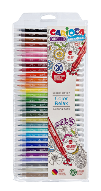 Feutre Carioca Birello double pointe assorti set 30 pièces