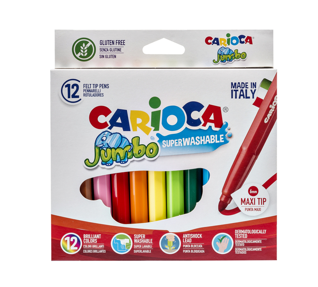 Viltstift Carioca Jumbo maxi assorti set à 12 stuks