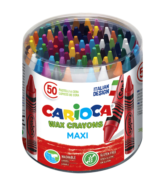 Craie à la cire Carioca Maxi boîte 50 pièces assorti