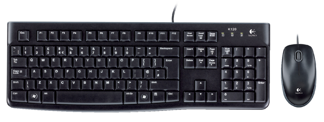 Toetsenbord- en muisset Logitech MK120 bedraad QWERTY zwart