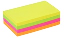 Bloc mémos Quantore 76x127mm néon assorti 4 couleurs 400 feuilles