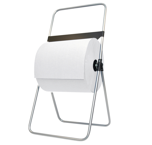 Poetspapierdispenser Euro Products V1 vloerstandaard zilver 438300