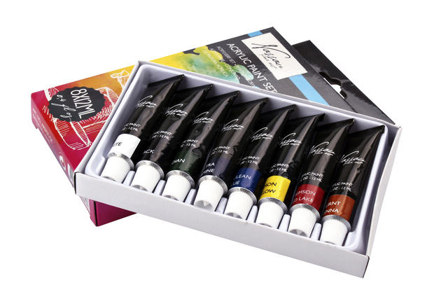 Peinture acrylique Nassau Art kit de 8 couleurs