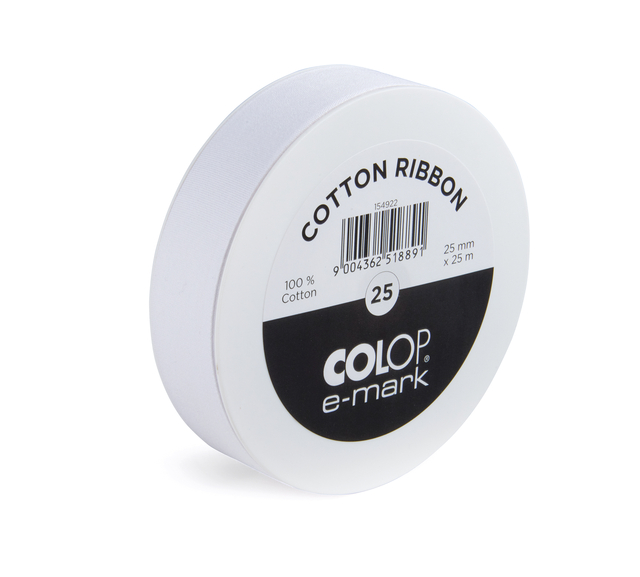 Ruban Colop e-mark 25mmx25m blanc