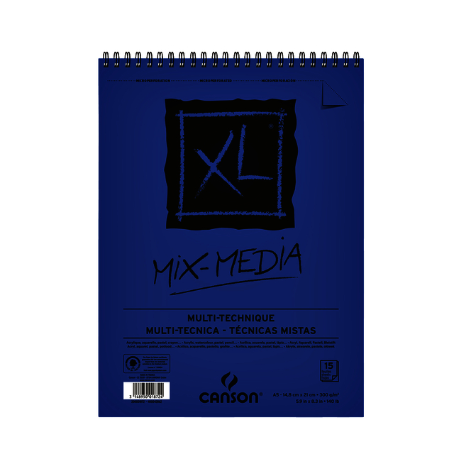 Bloc aquarelle Canson XL A5 15 feuilles 300g spirale