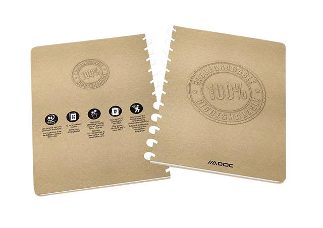Schrift Adoc BIO A4 ruit 5x5mm 144 pagina's 90gr kraft