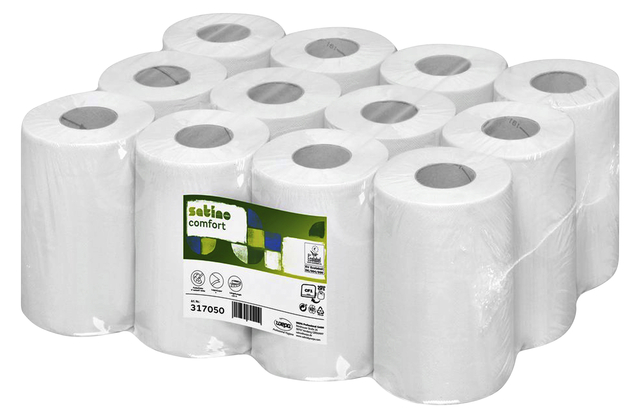 Poetspapier Satino CF1 Comfort 1-laags 120m 340 vel wit 317050