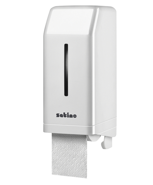 Distributeur papier toilette Satino JT3 332540 Système rouleau Duo blanc