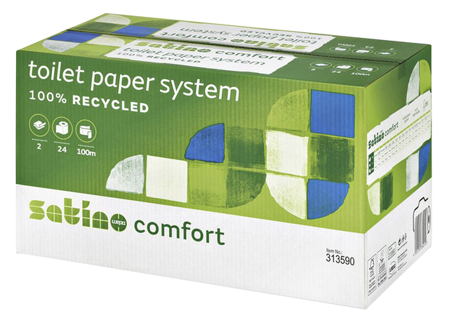 Papier toilette Satino Comfort JT3 317960 2 épaisseurs 100m blanc