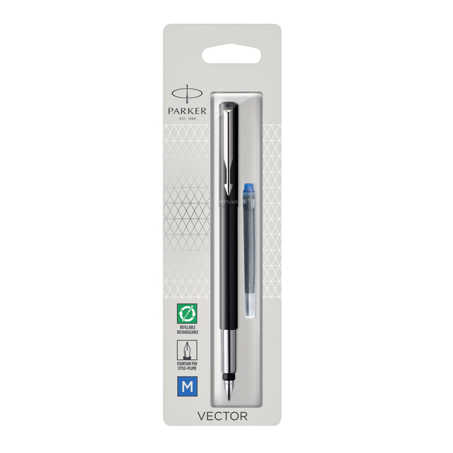 Stylo plume Parker Vector Black Medium blister
