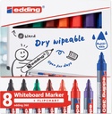 Marqueur tableau blanc edding 360 ogive 1,5-3mm assorti set 8 pièces