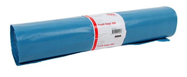 Sac poubelle Quantore LDPE T60 120L bleu extra résistant 70x11cm 20 pièces