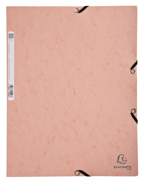 Chemise à élastique Exacompta Aquarel A4 3 rabats 400g carton lustré rose