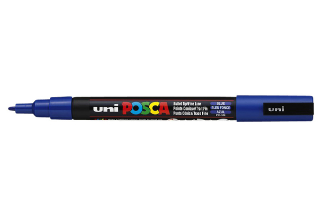 Paintmarker Uni POSCA PC3M fijn donkerblauw