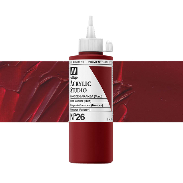 Acrylic Paint Acrylicos Vallejo Studio 200ml 26 madder pink