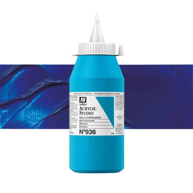 Acrylverf Acrylicos Vallejo Studio 200ml 9326fluor blauw