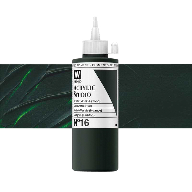 Acrylverf Acrylicos Vallejo Studio 200ml 16 saffier groen