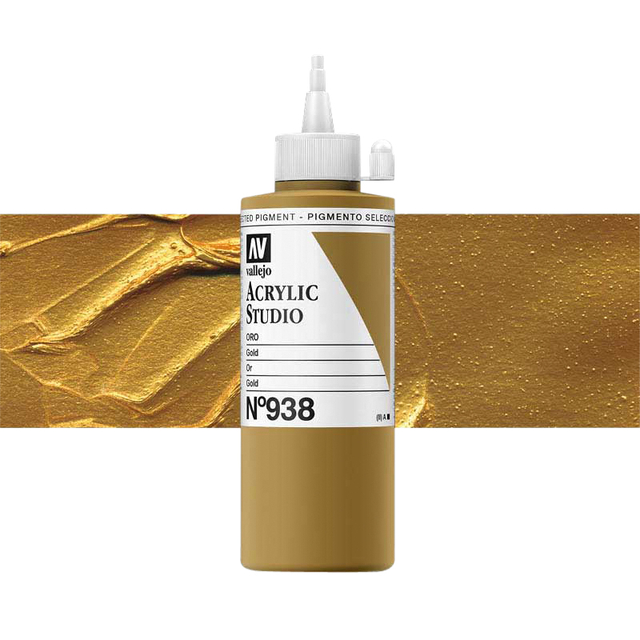 Acrylverf Acrylicos Vallejo Studio 200ml 938 goud