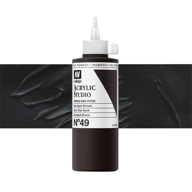 Acrylverf Acrylicos Vallejo Studio 200ml 49 vandyck bruin