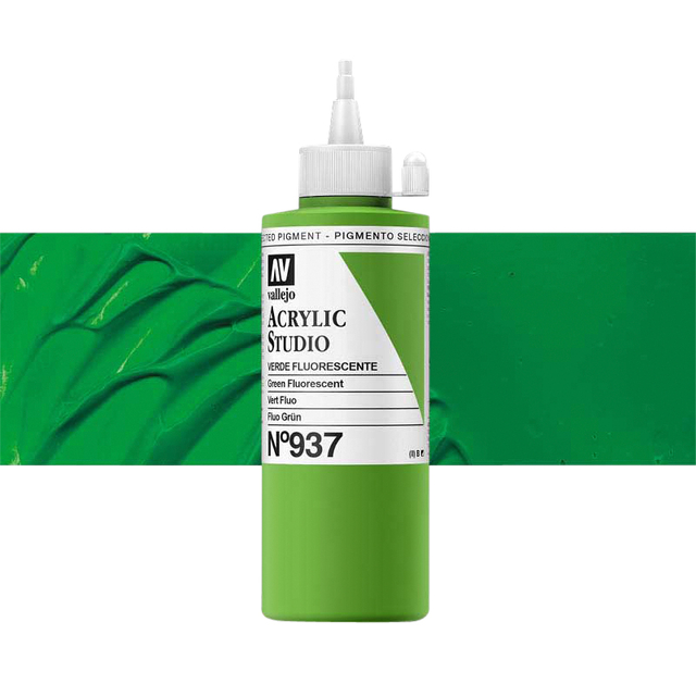 Acrylverf Acrylicos Vallejo Studio 200ml 937 fluor groen