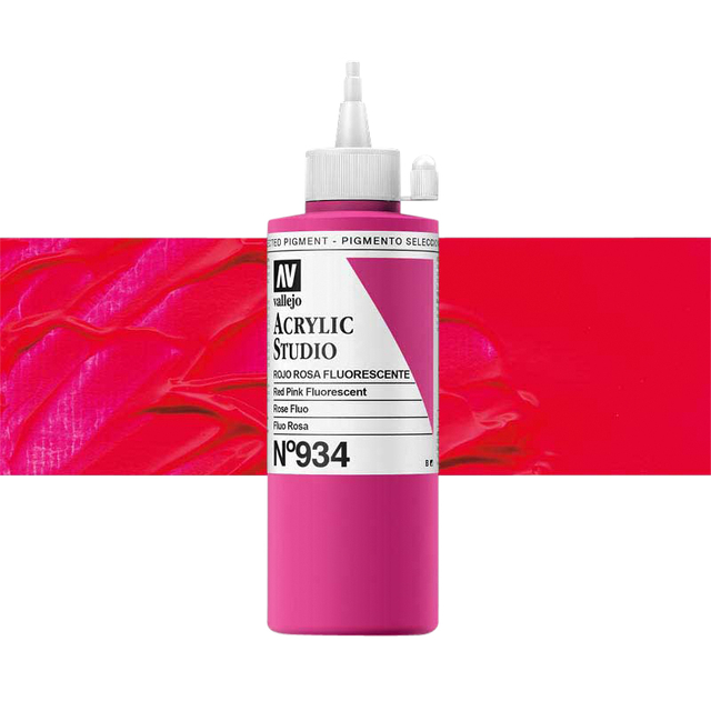Acrylverf Acrylicos Vallejo Studio 200ml 934 fluor roze