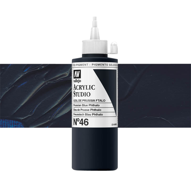 Acrylverf Acrylicos Vallejo Studio 200ml 46 phtalo prussisch blauw