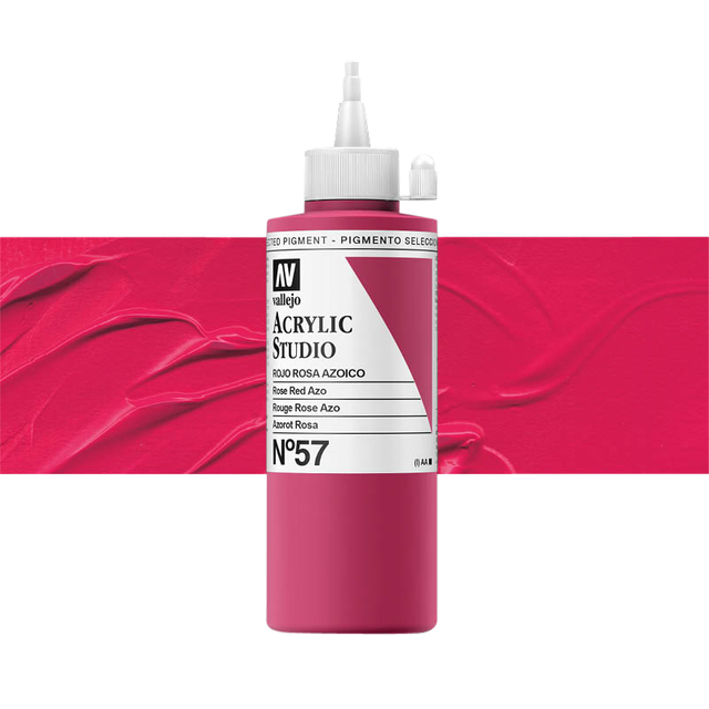 Acrylverf Acrylicos Vallejo Studio 200ml 57 roze/rood