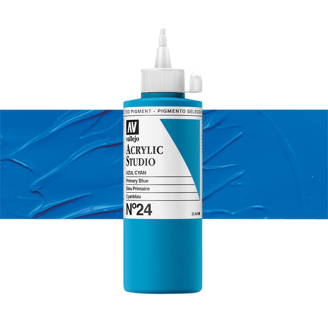 Acrylverf Acrylicos Vallejo Studio 200ml 24 primair blauw