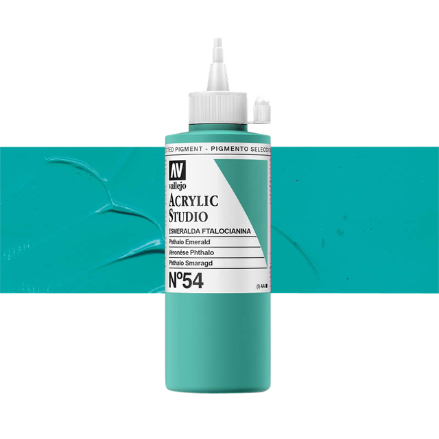 Acrylverf Acrylicos Vallejo Studio 200ml 54 phtalo smaragd