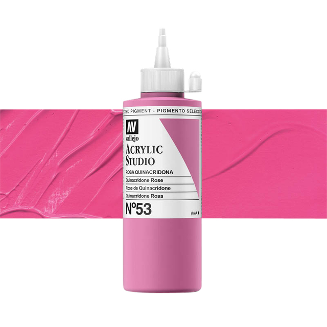 Acrylverf Acrylicos Vallejo Studio 200ml 53 quinacridone roze