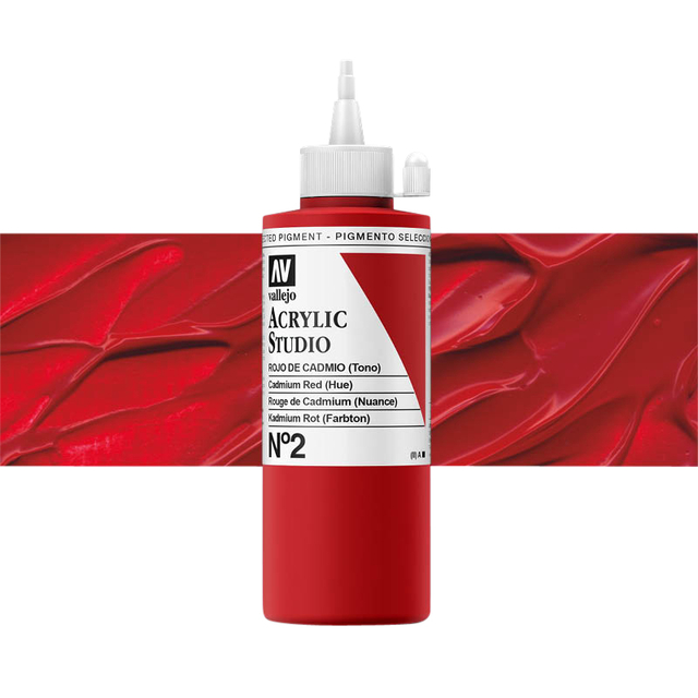 Acrylverf Acrylicos Vallejo Studio 200ml 2 cad rood