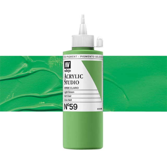 Acrylverf Acrylicos Vallejo Studio 200ml 59 lichtgroen