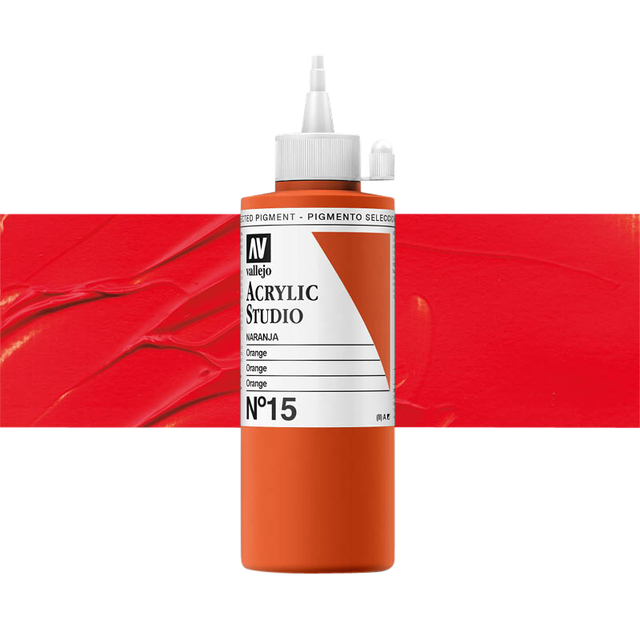 Acrylverf Acrylicos Vallejo Studio 200ml 15 cad oranje