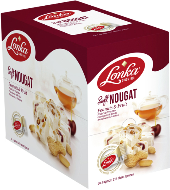 Nougat Lonka Cacahuète fruit boîte 214 pièces