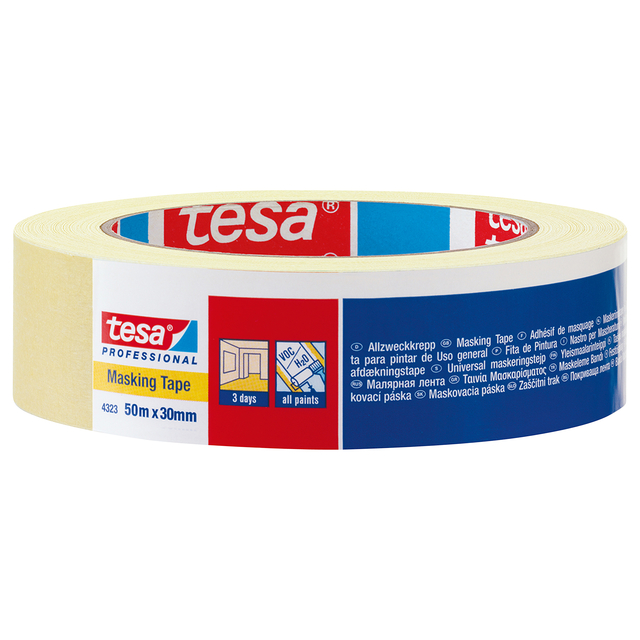 RubRuban de masquage tesa® Professional 4323 19mmx50m crème clair