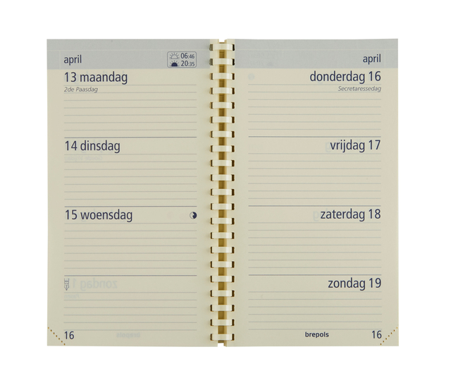 Agenda 2026 Brepols Optivision Pocket Palermo 7 jours/2 pages noir