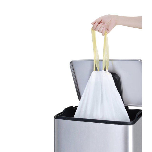 Afvalzak EKO MDPE type A met trekband 35x40cm 3-6L wit rol à 30 stuks