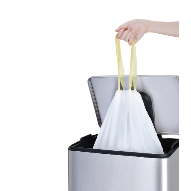 Afvalzak EKO MDPE type B met trekband 40x45cm 7-9L wit rol à 25 stuks