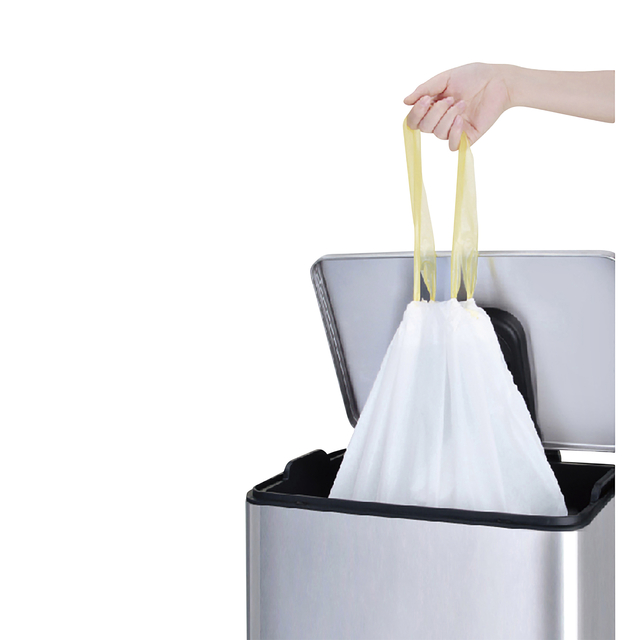 Afvalzak EKO MDPE type C met trekband 45x50cm 10-15L wit rol à 20 stuks